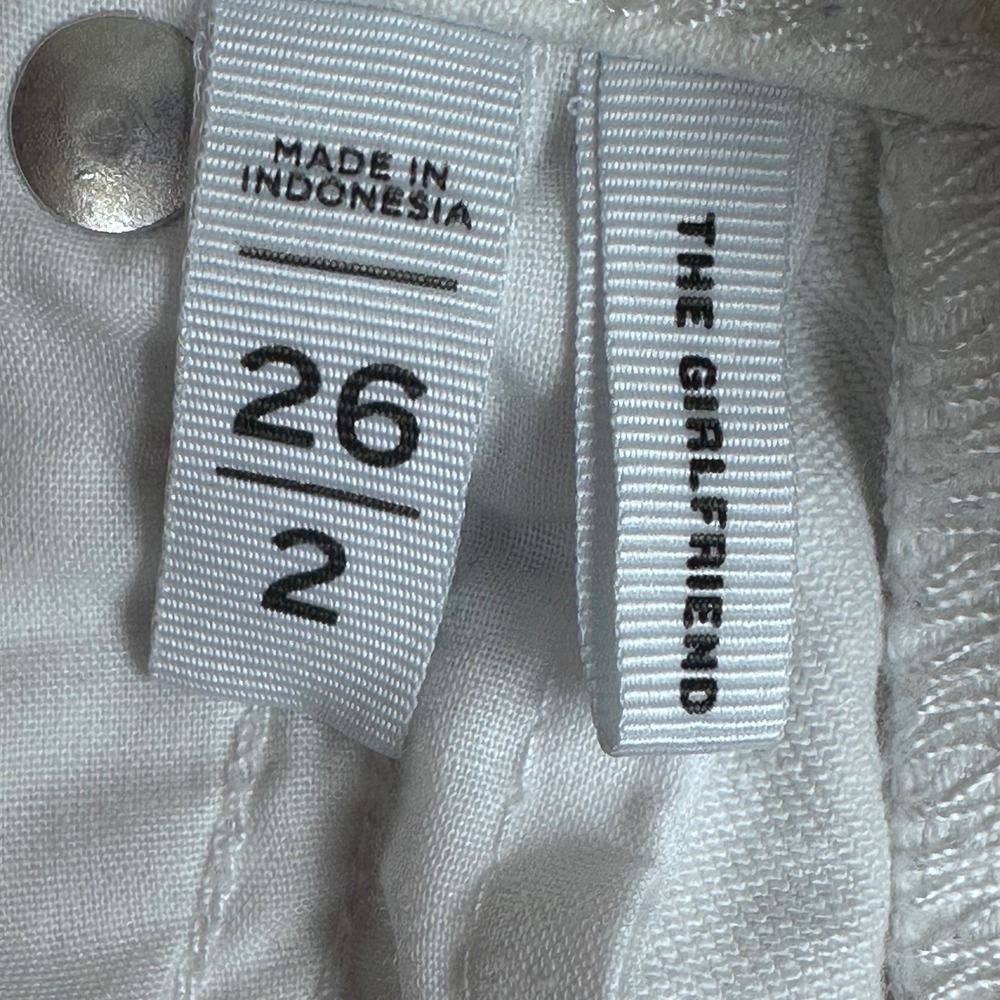 LOFT The Girlfriend Jeans‎ Womens 2 White Cotton Blend Straight Leg Mid Rise - Picture 6 of 8